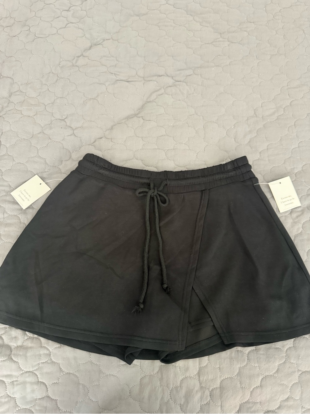 Double Zero Black Elastic Waist Skort